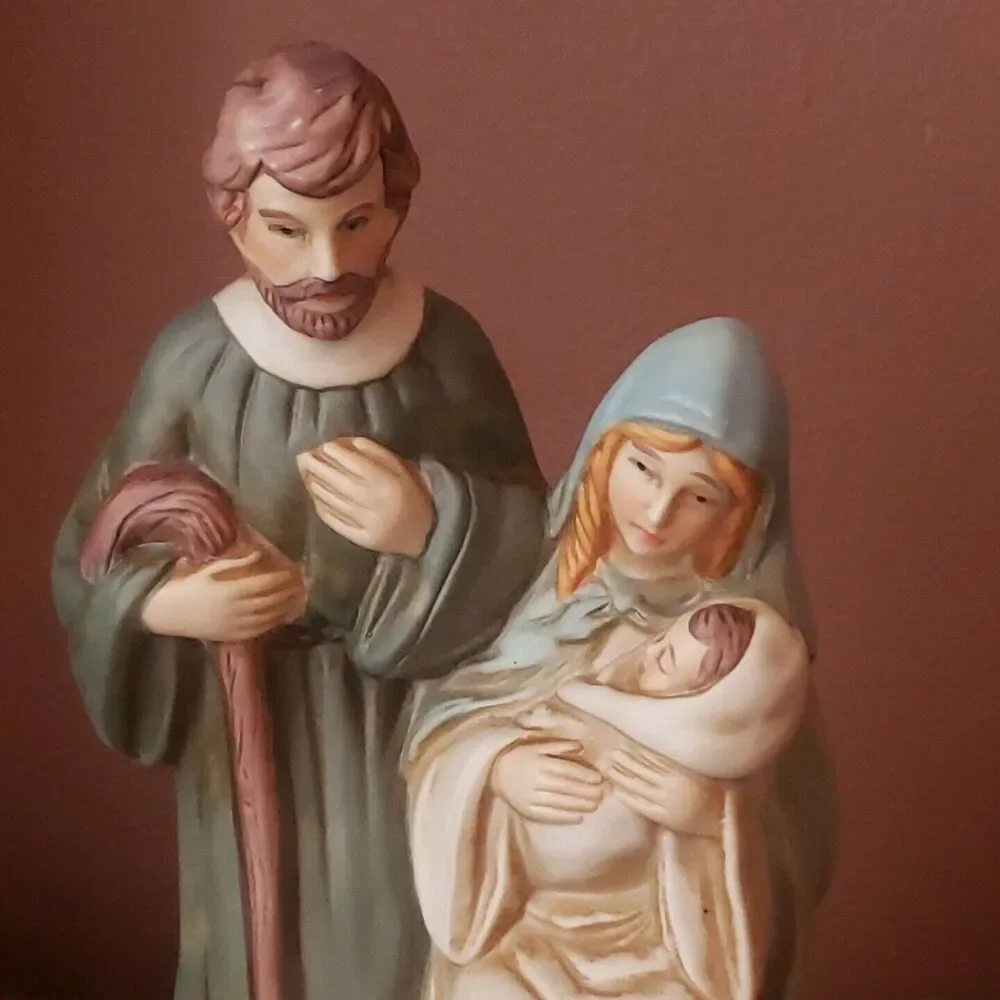 Midwest Importers Porcelain Nativity Music Box Plays Silent Night Christmas